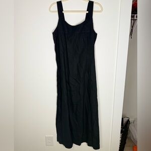 J. Jill linen midi dress tie and button detail on the back Sz 10